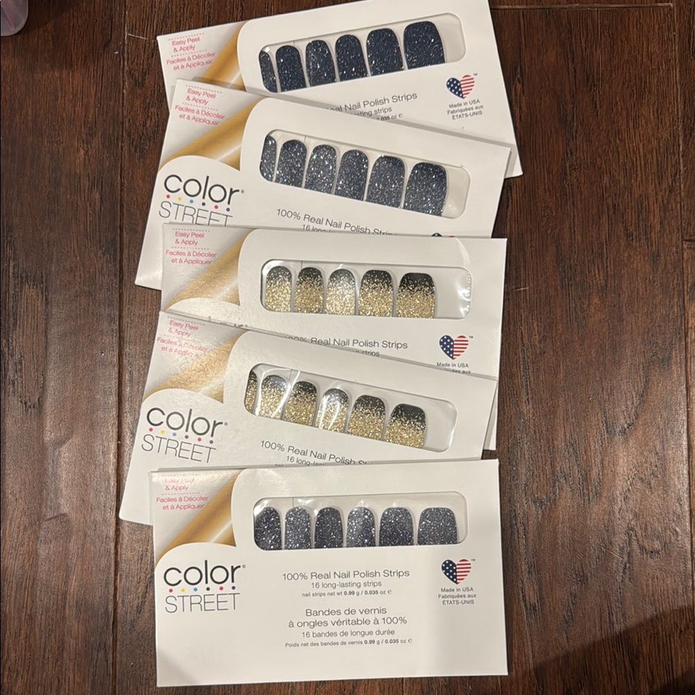 Color Street Nail Polish Strips Set - Blue and Gold